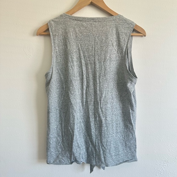 J. Crew Heather Gray Tie-Front Muscle Tee - Picture 2 of 4